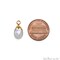 Rainbow Moonstone Pendant, Gold Electroplated, 8x12mm Pear Bezel Connector, DIY Bracelet Charm, GemMartUSA (RGM-10088)